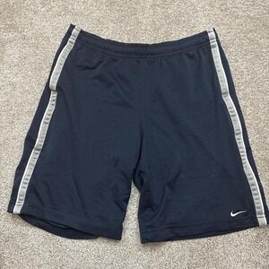 Vintage Nike Activewear Shorts Navy Athletic Gym Running Medium Men's 90s Style